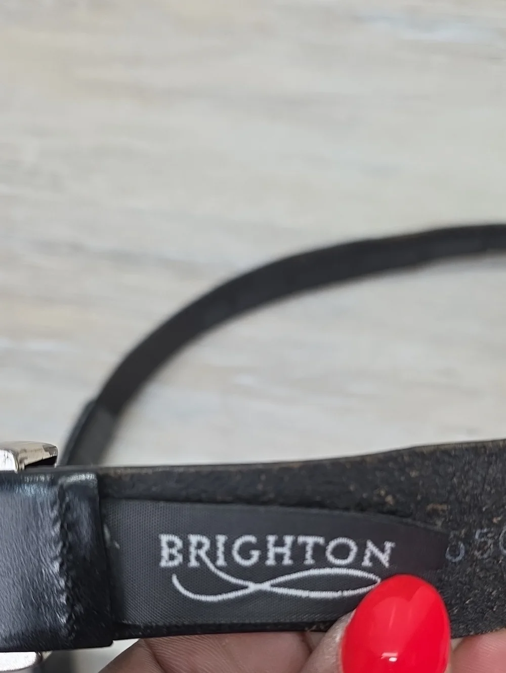 Brighton Onyx Black Leather Belt w/ woven Design & Silver Accents & Buckle 56